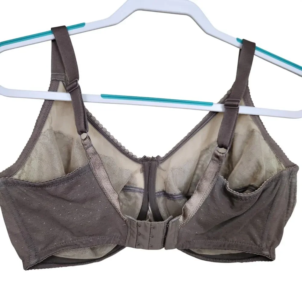 Wacoal Retro Chic Full Figure Underwire Bra 855186 Lace Bow Floral Beige SZ 36H